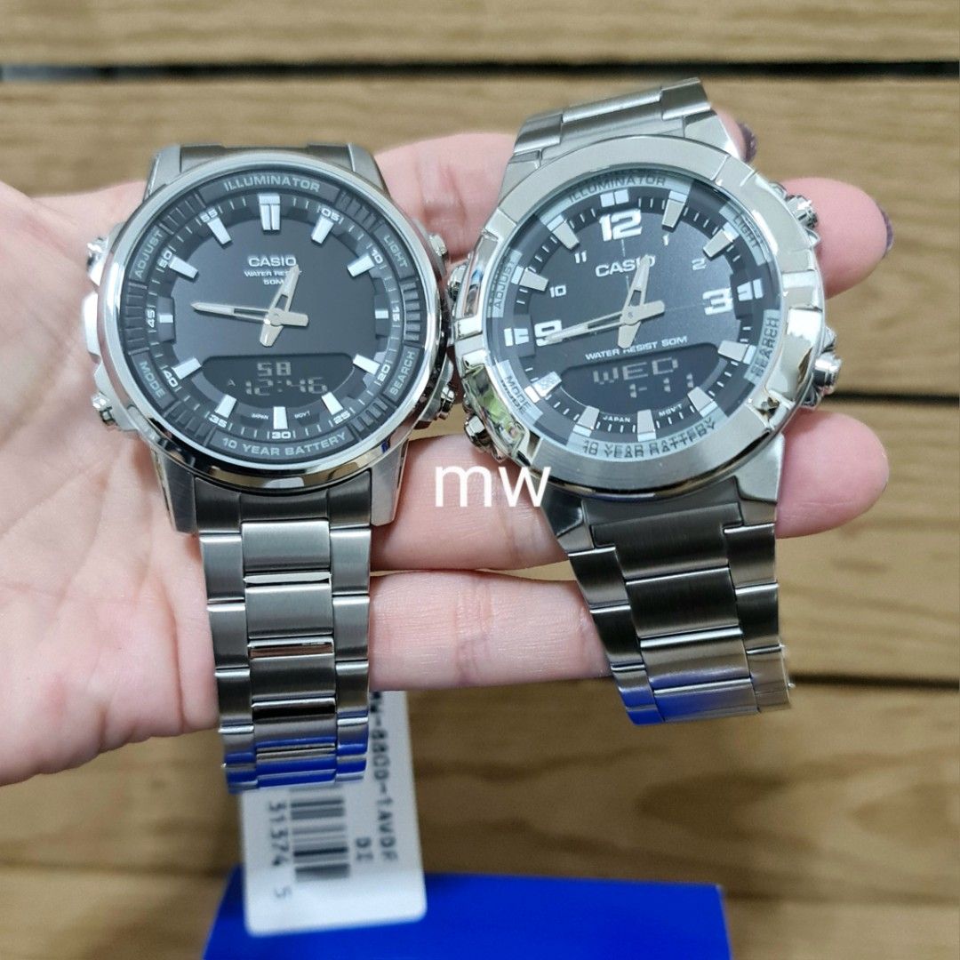 genuine Casio Men world time 50m telememo 30 stainless steel 10
