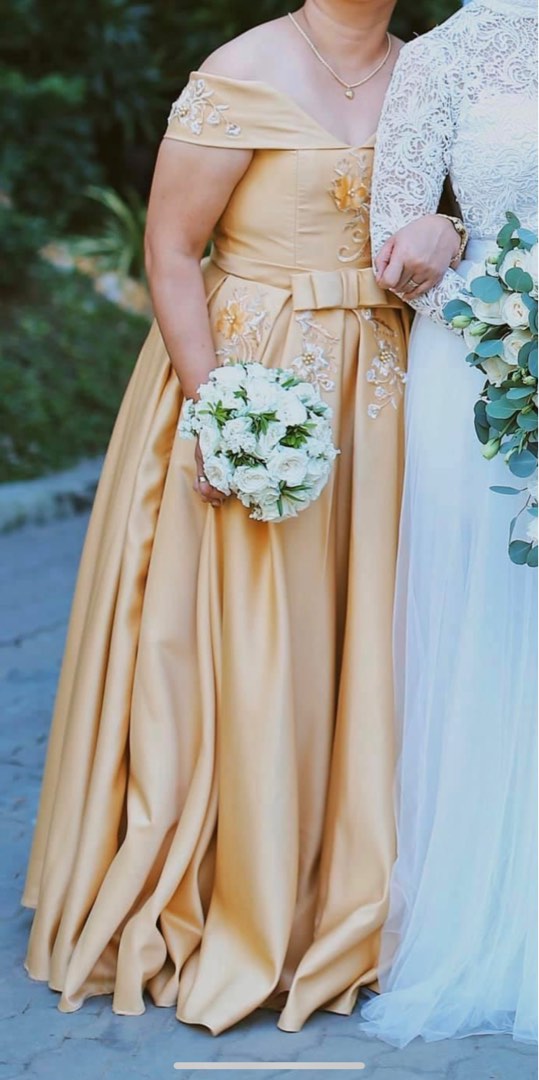 Gold mother of the bride gowns hot sale