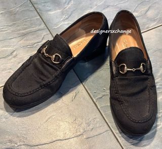 Gucci Classic Black Jackered/Monogram Horsebit Signature Loafers - US Size 9B