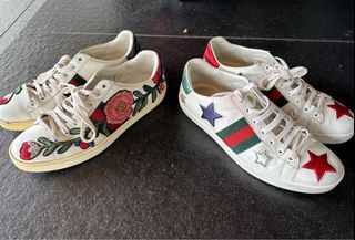 Gucci ace embroidery floral sneakers & stars classic