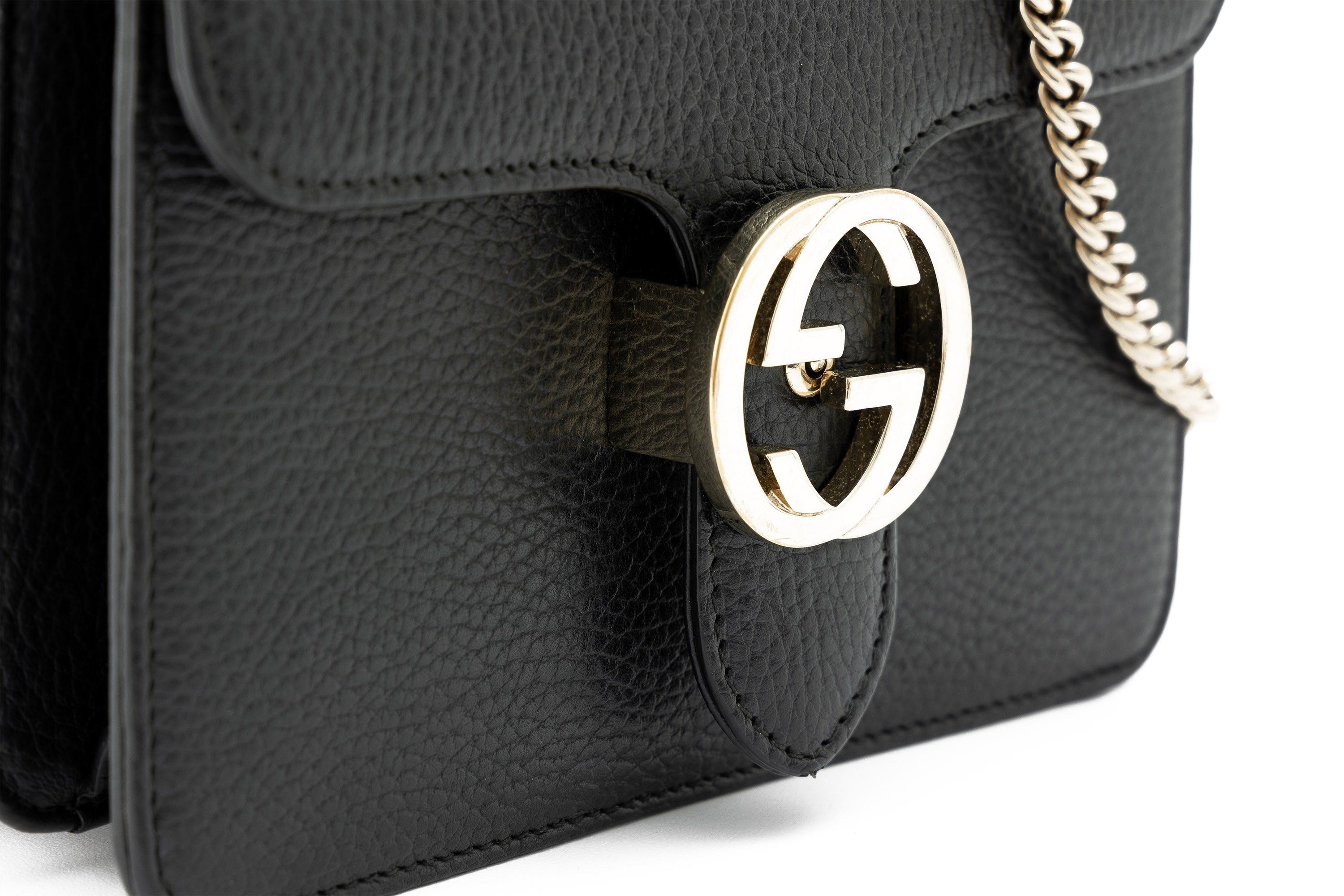 Gucci GG Interlocking Shoulder Bag Mini Black