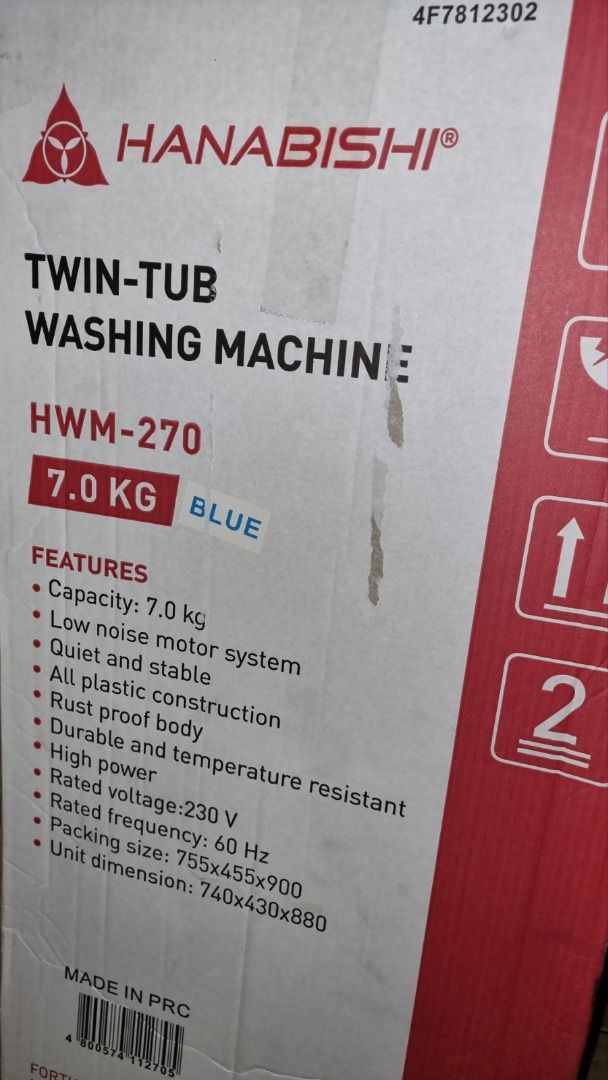 Hanabishi Twin Tub Washing Machine Oceanic Series, TV & Home Appliances