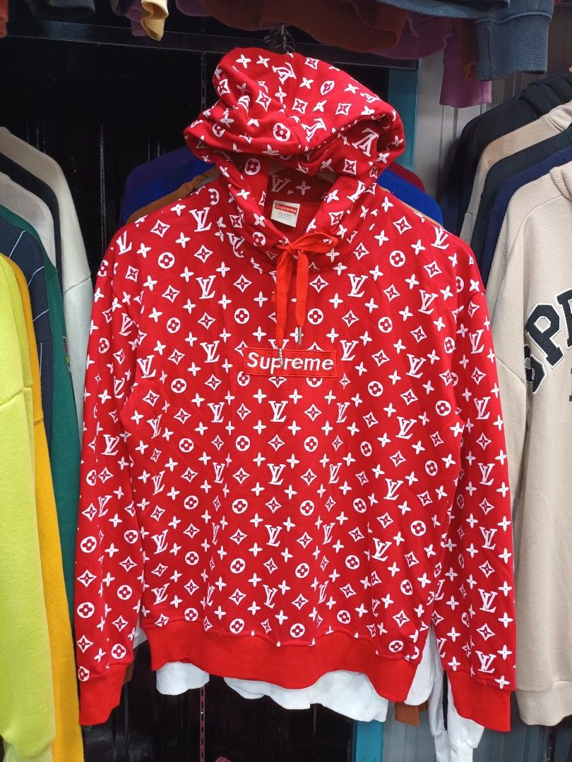 Supreme lv hot sale hoodie cheap
