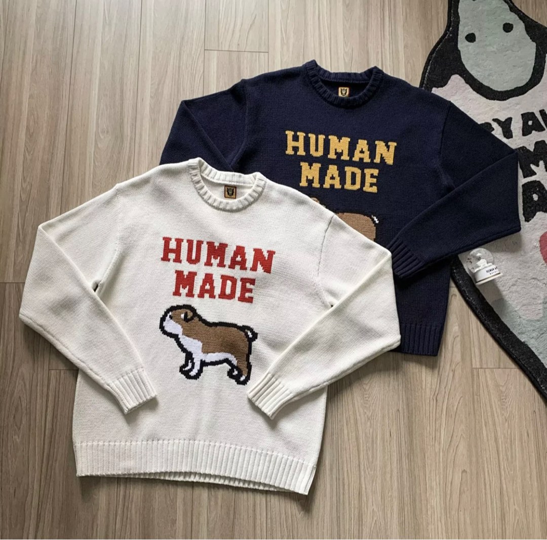 HUMAN MADE COTTON KNIT SWEATSHIRT - ニット/セーター