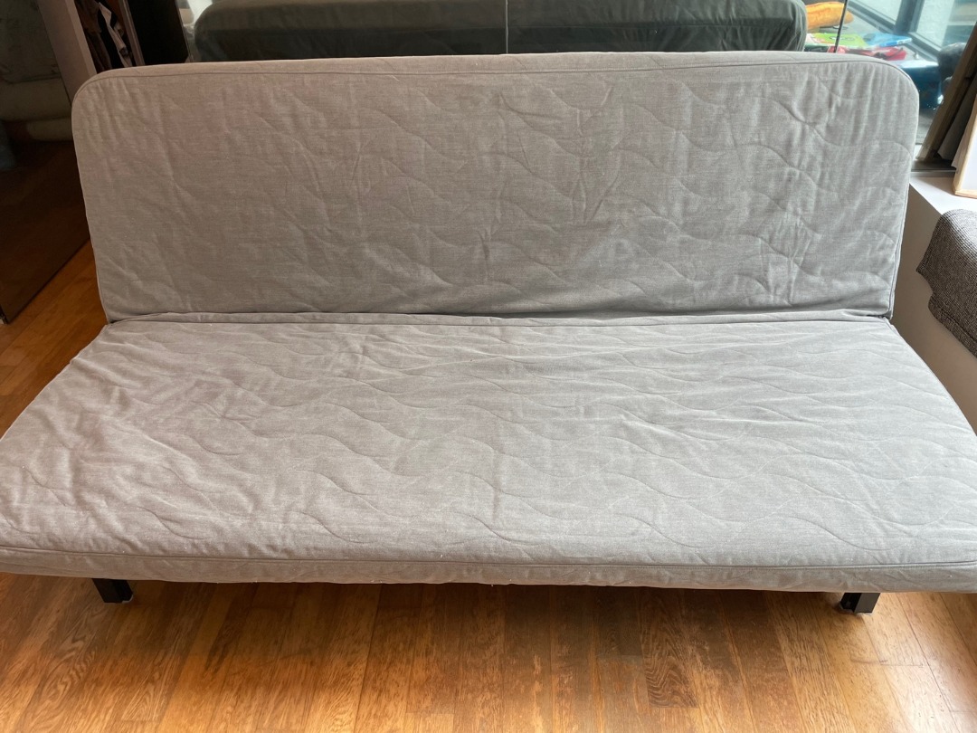 IKEA (NYHAMN) 3seat sofabed, with foam mattress + Knisa grey cover