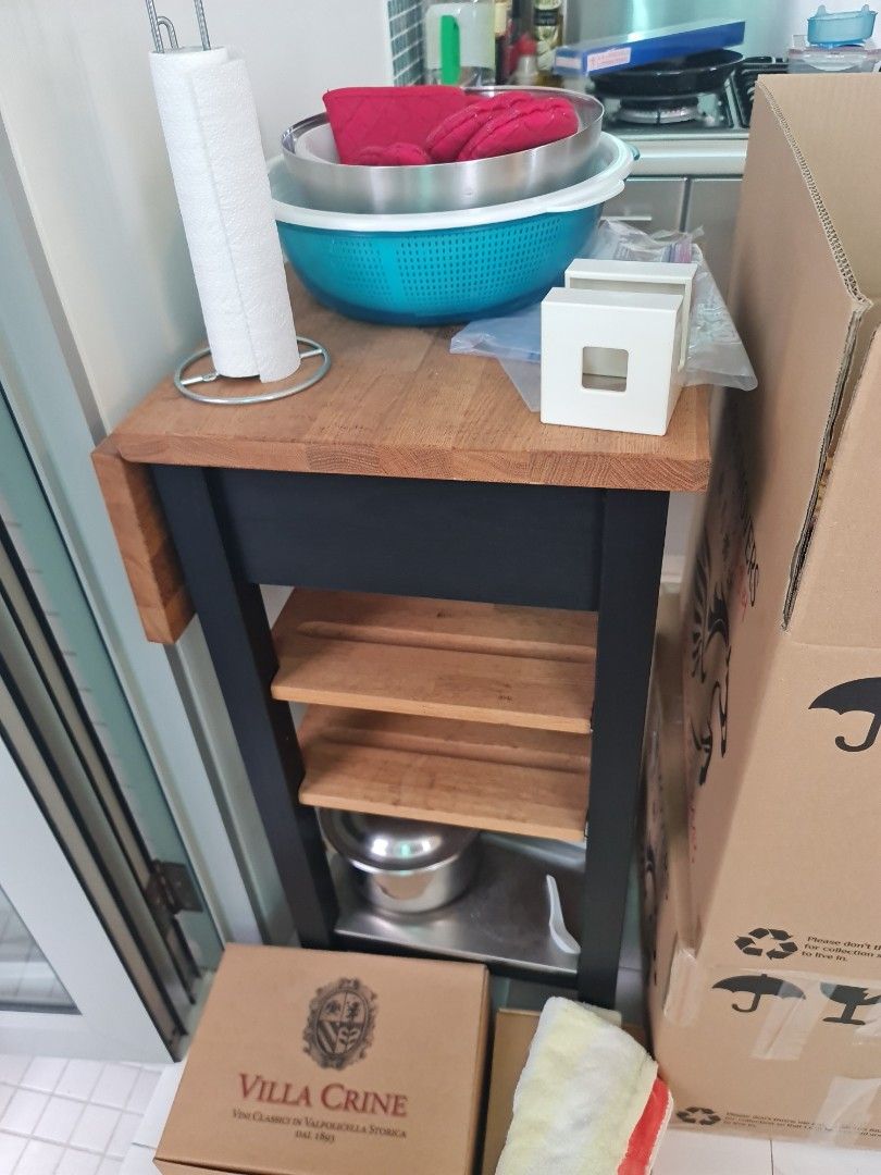 Ikea Stenstorp Kitchen Island Black, Furniture & Home Living, Furniture