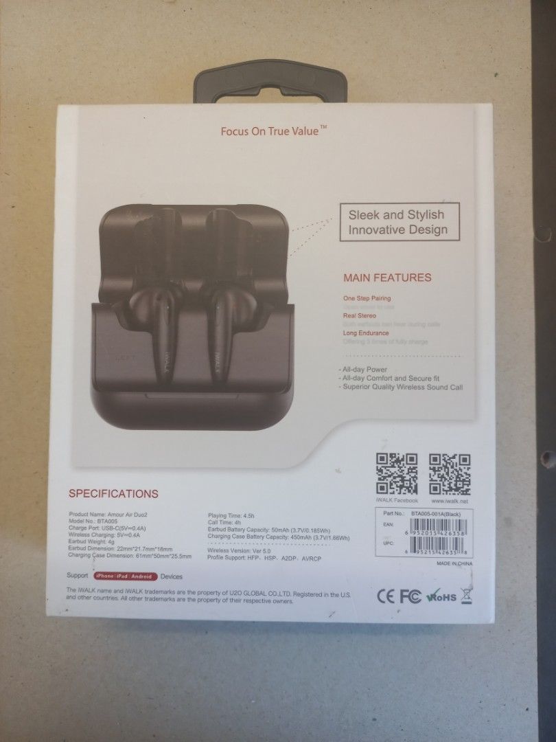 iWalk Amour Air Duo 2 True Wireless Earbuds Audio Earphones on