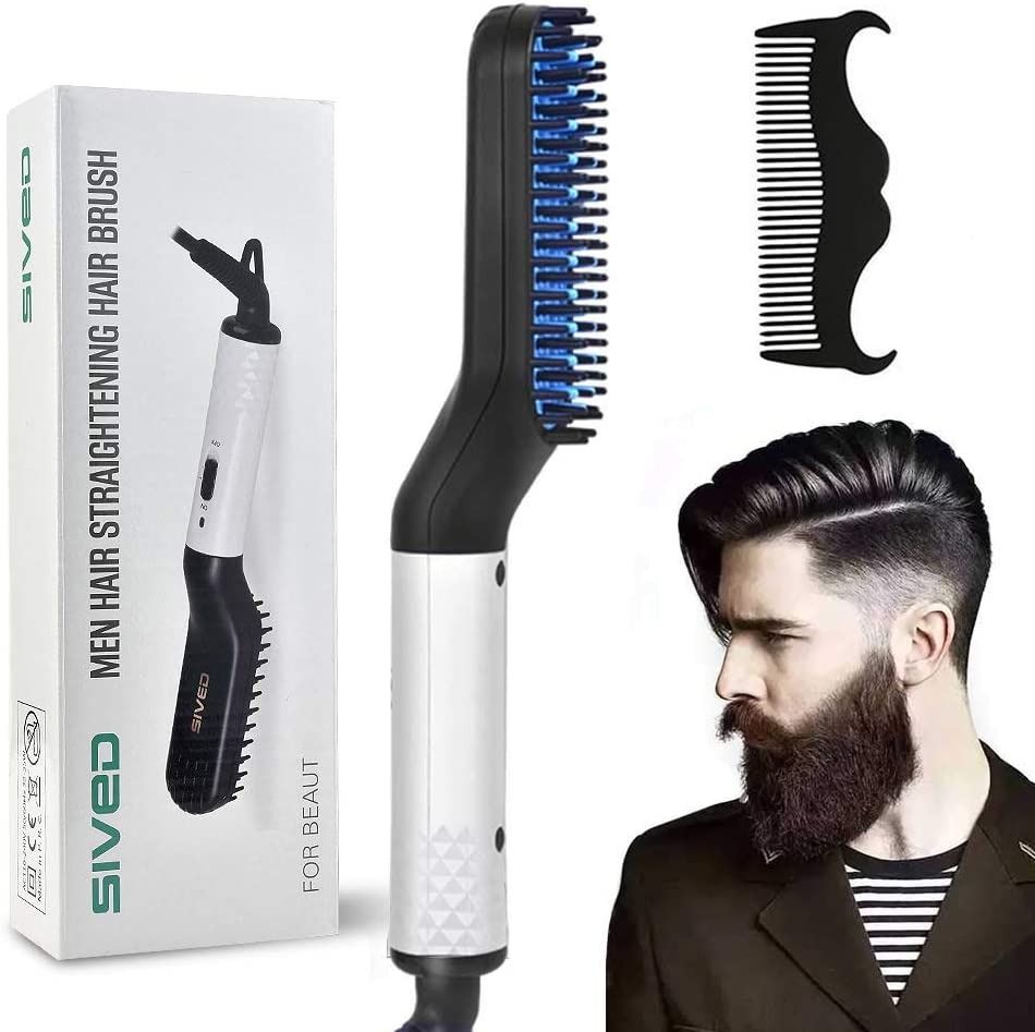J299 SIVED Men Hair Straightening Brush With UK Plug Beauty