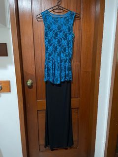 Karimadon Lace Peplum Gown