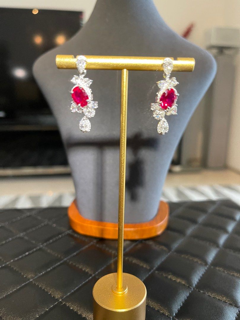Lab grown 2025 ruby earrings