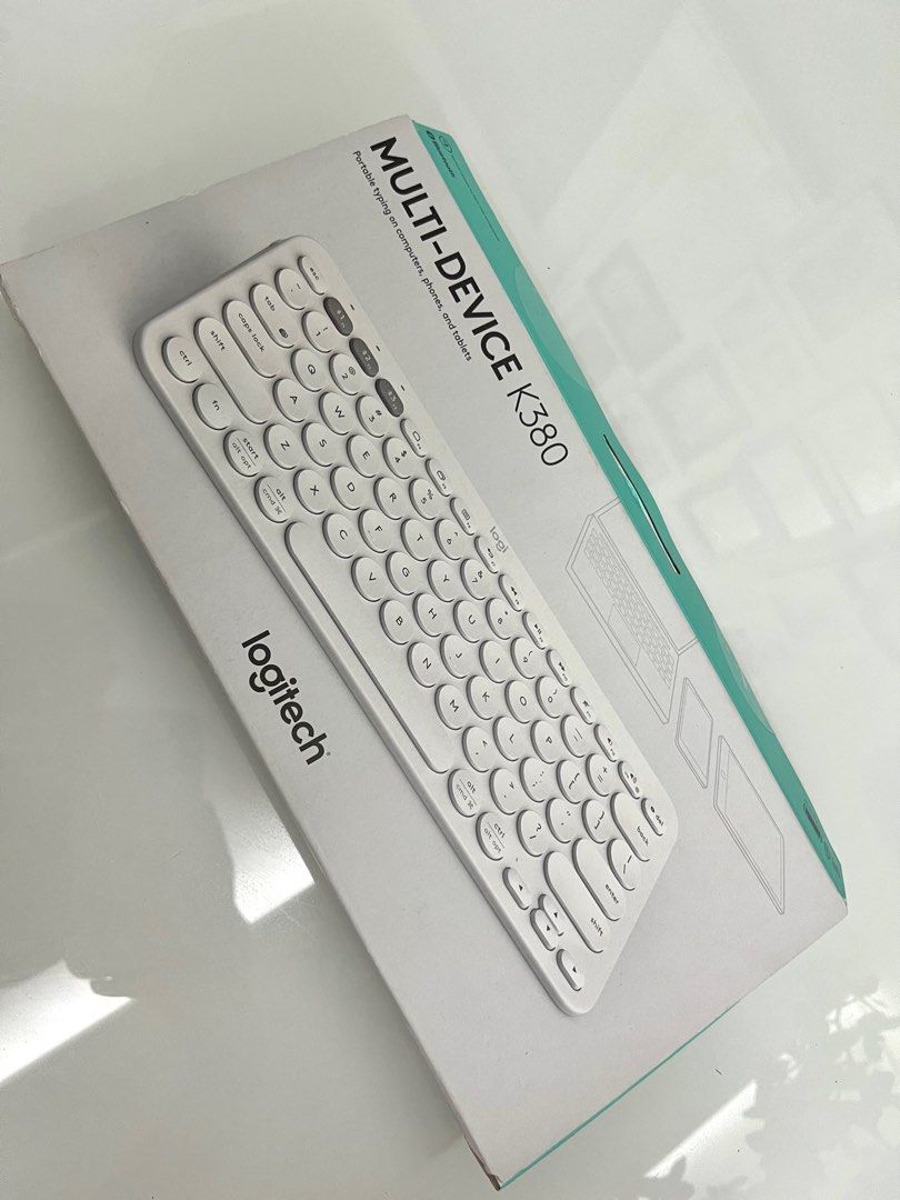 Logitech K380 Bluetooth Keyboard Windows and Mac White, Computers