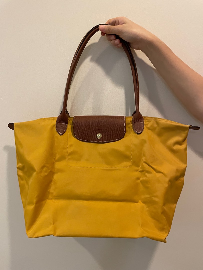 Mustard longchamp bag store