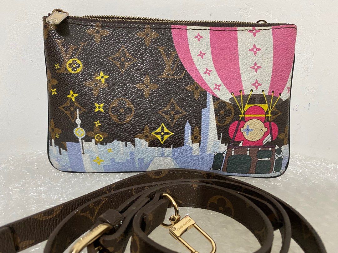 Louis Vuitton Double Zip Pochette Monogram Vivienne Shanghai Pink