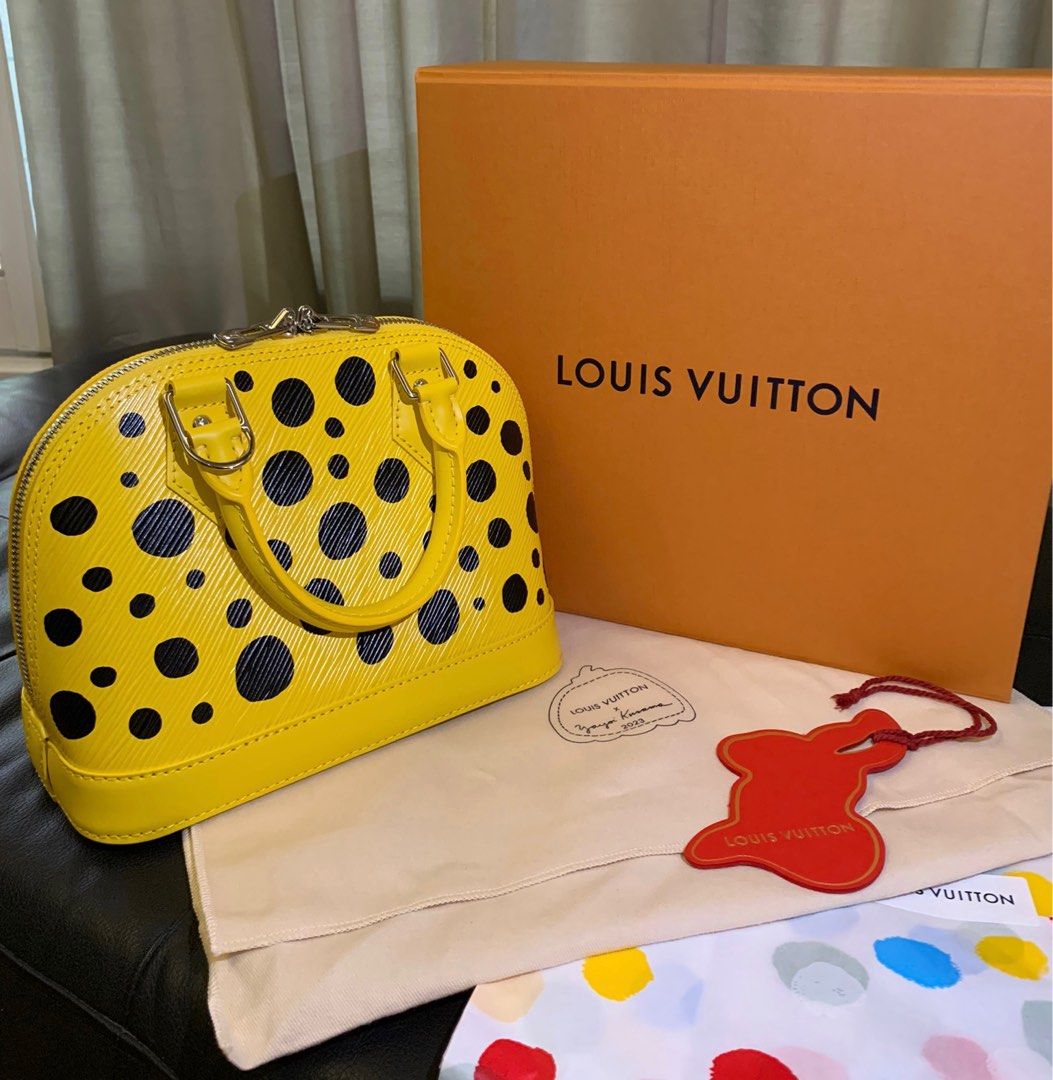 Louis Vuitton x Yayoi Kusama Alma BB Yellow/Black in Grained