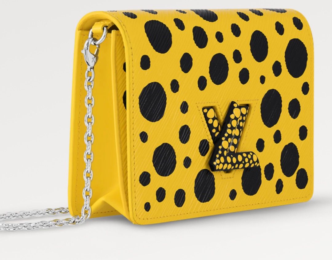 Pre-owned Louis Vuitton X Yayoi Kusama Twist Belt Chain Wallet Yellow/black