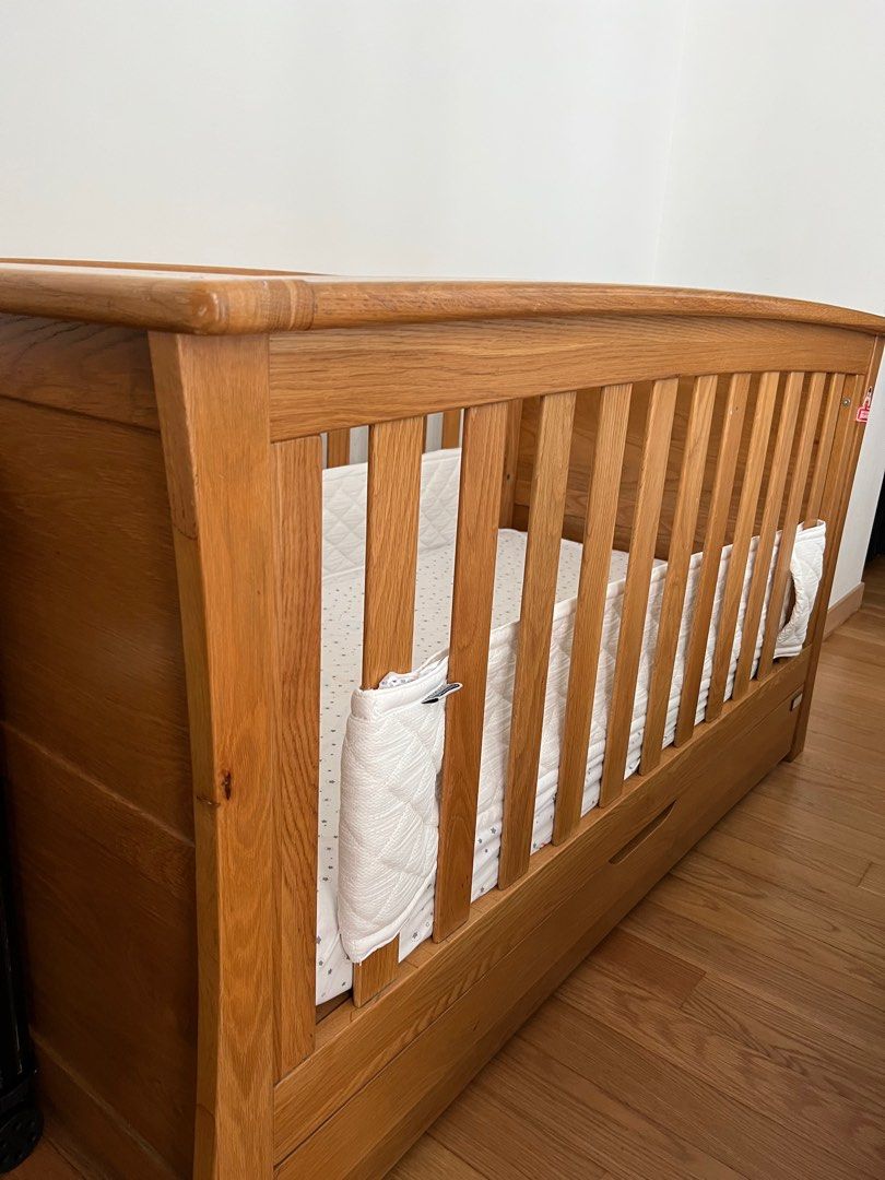 Mamas and papas solid oak cot bed shop