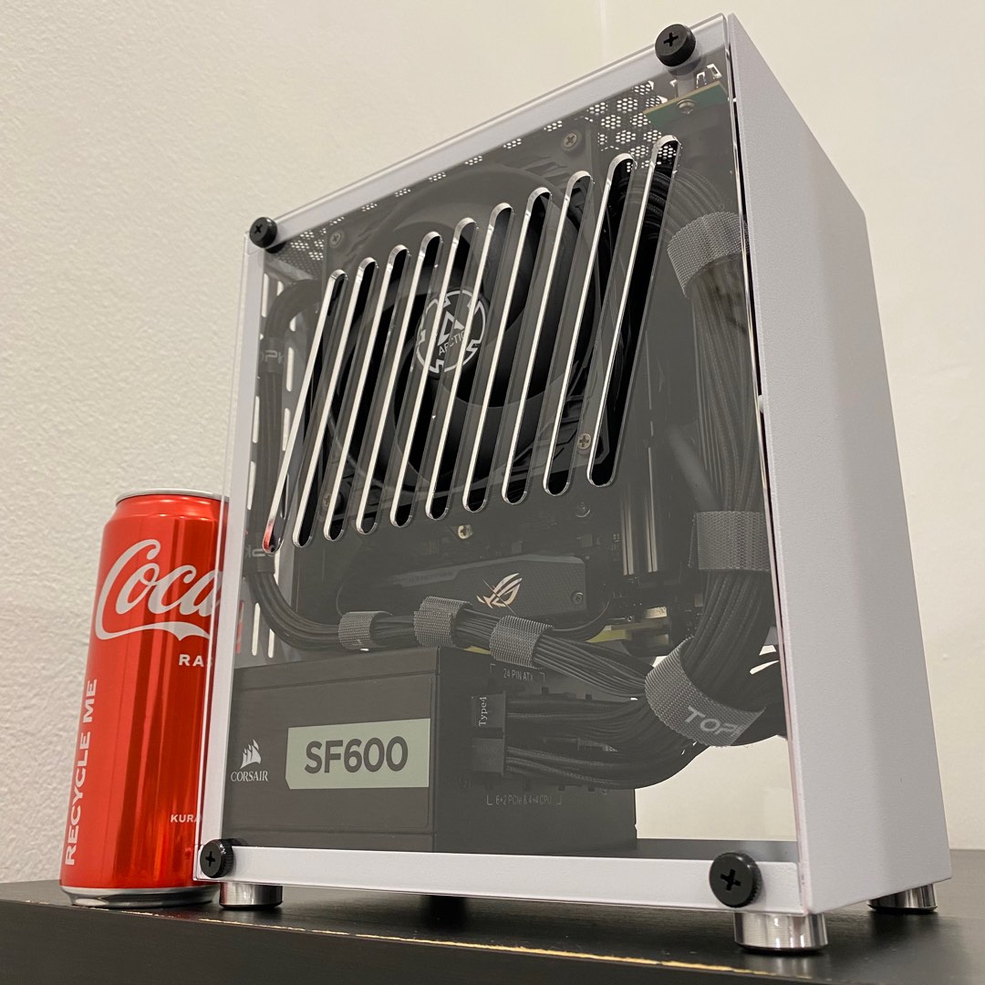 Metalfish T40 Mini ITX PC Ryzen 5600 with RTX 3060ti 32gb ram and Asus ...