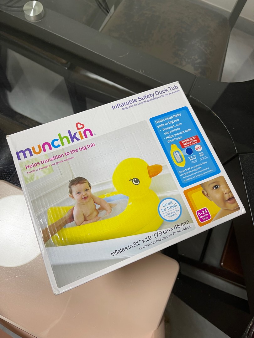 Munchkins inflatable safety duck tub, 兒童＆孕婦用品, 洗澡及換尿片, 洗澡及換尿片 浴盆及相關設備