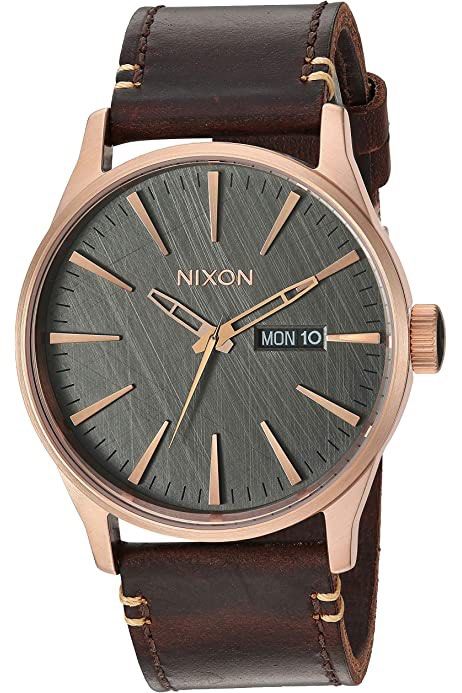 Nixon Sentry Leather (Category: Men's Watches) located in Singapore. Submitted by jy.666 (Listing ID 1210553528, Image 1). Description: Nixon Sentry Leather (Gunmetal) lightly used.