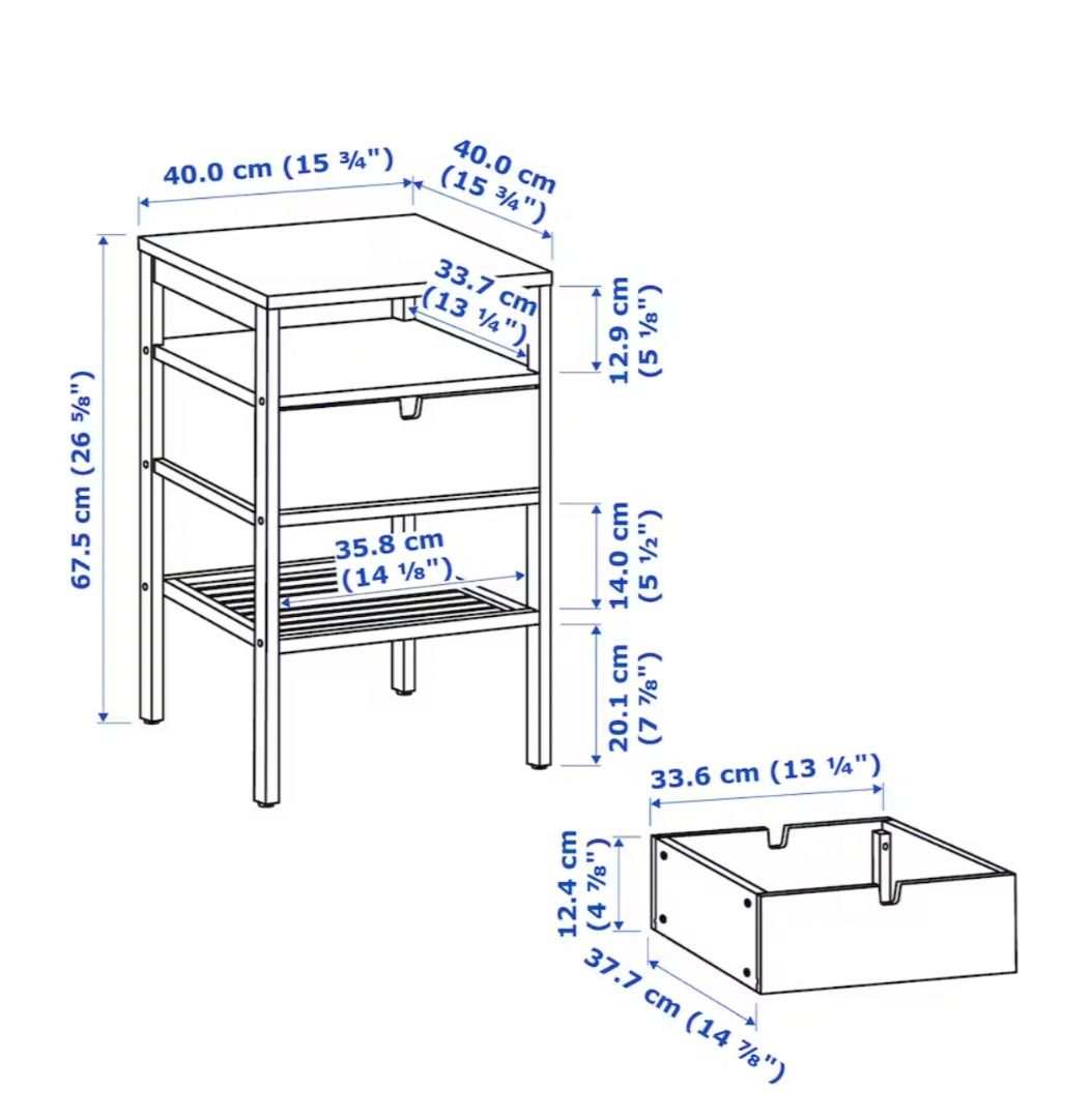 NORDKISA Ikea Bedside Table, Furniture & Home Living, Furniture, Tables