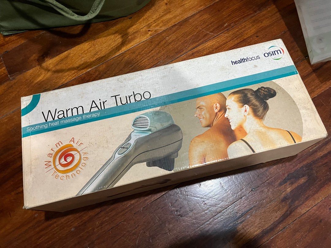 Osim warm air turbo massager (Category: Massage Devices) located in San Juan City. Submitted by aimeeklt (Listing ID 1210562309, Image 1). Description: Brand Osim Warm air turbo.