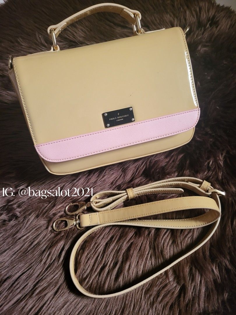 Pauls Boutique Beige/Indy Pink Middle Nicole Goblin Bag Crossbpdy