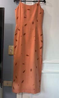 Peach Long Dress with shawl