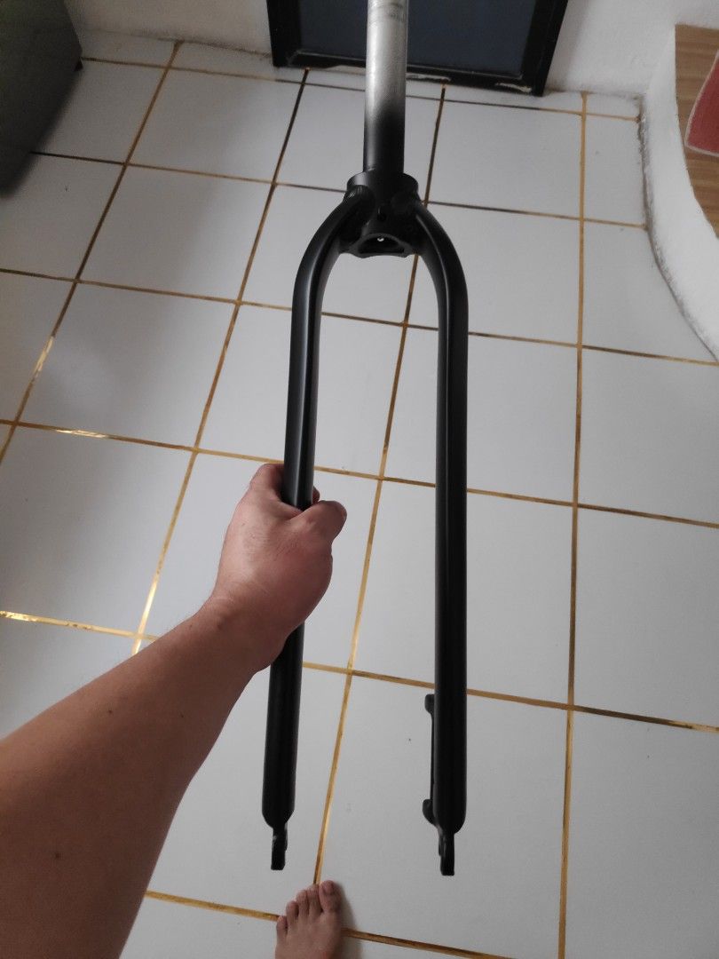 Rigid fork 29er Olympus Repainted MattBlack Sagmit Handlebar Handgrips Black and Headset for rigid fork