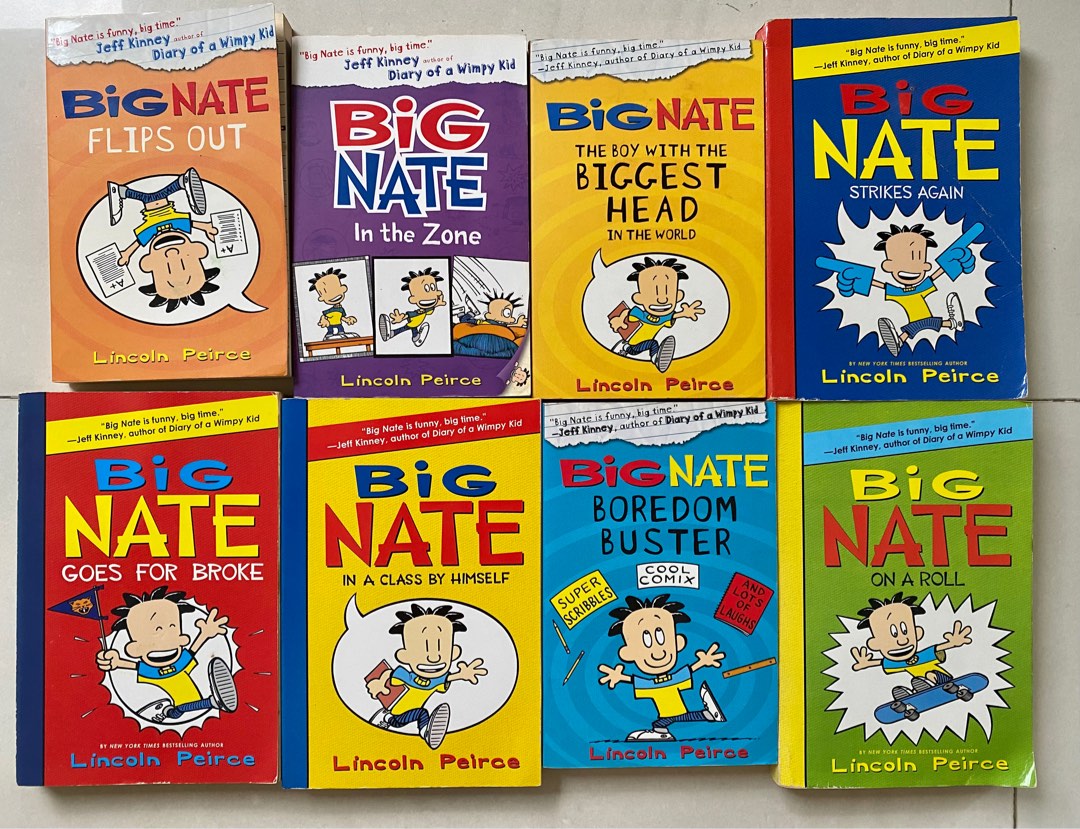 Set of 8 x Big Nate books, Hobbies & Toys, Books & Magazines, Children