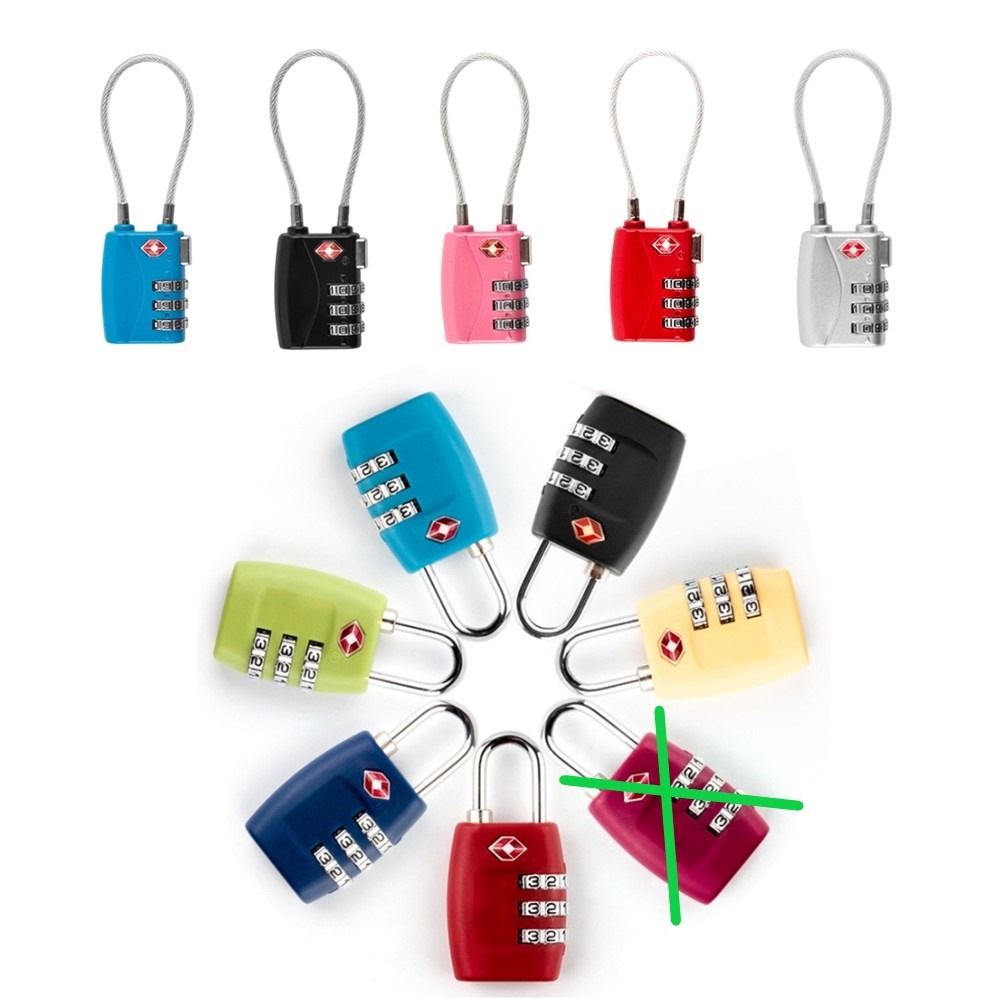 SG Local Seller TSA Luggage Lock 3 Digit Combination Cable Padlock For ...