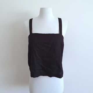 size 10 vgc Glassons strappy sleeveless summer crop length top black