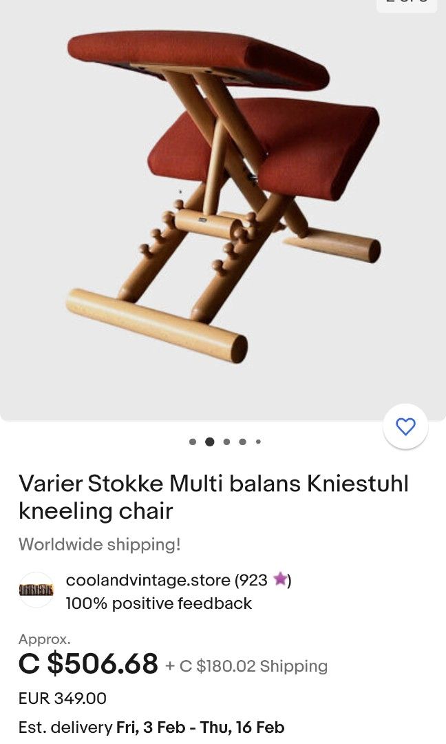 Stokke Varier Multi Balans Ergonomic Chair by Peter Opsvik Kneeling