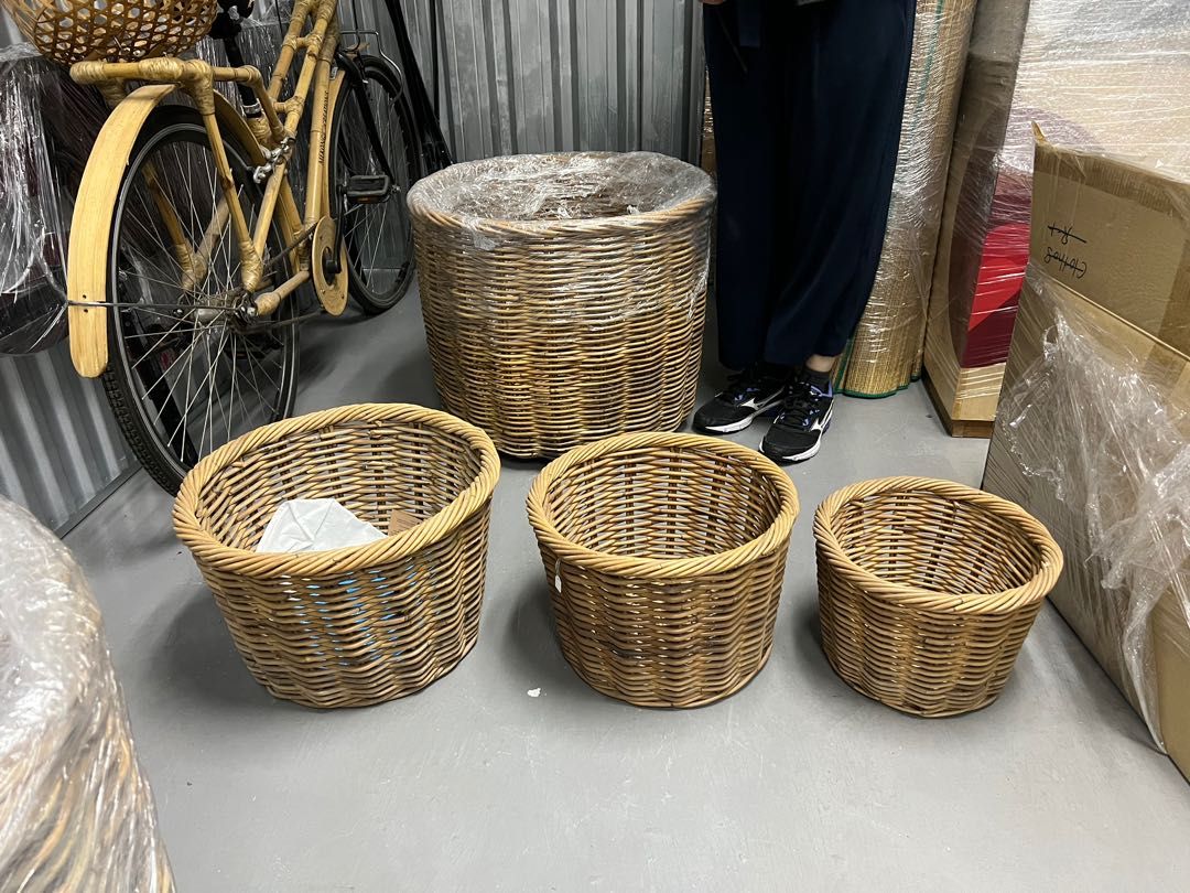 Strong rattan baskets, Furniture & Home Living, Home Improvement
