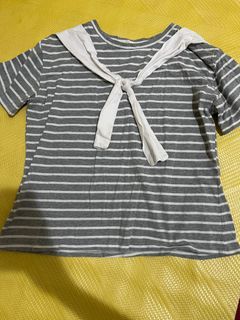 條紋學院領短T#新春跳蚤市場