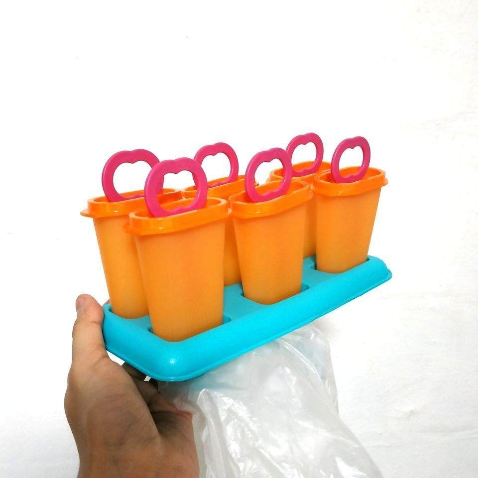 Tupperware 60 ml Ice Cream Popsicle Maker Mould Mold Container Set of 6 with Tray Stand
