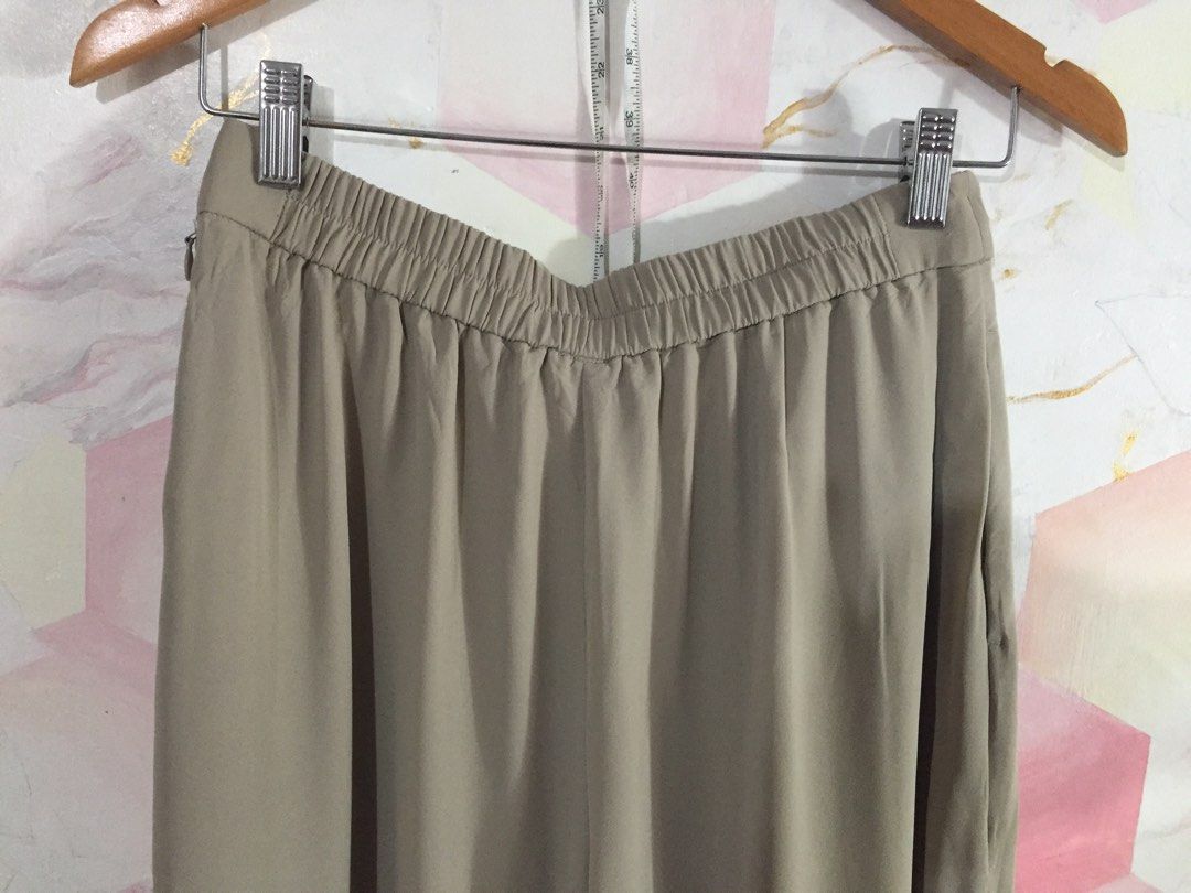 Wrap-skirt style wide pants