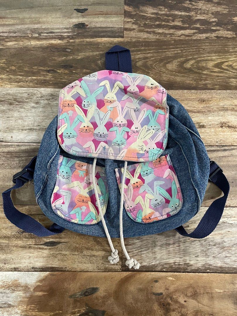 90s Rabbit Backpack Vintage bunny denim backpack, Women's Fashion, Bags & Wallets ...