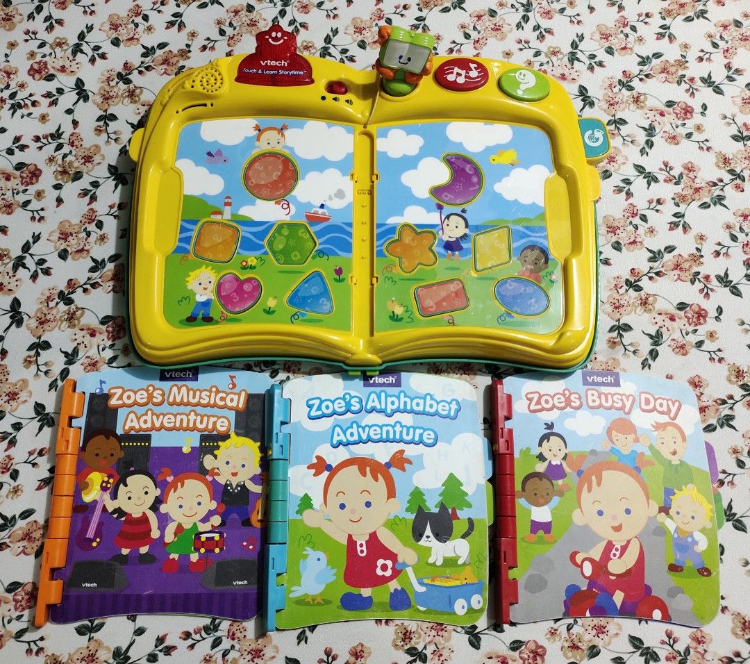 Vtech Zoe's Book (Category: Infant Playtime) located in Pasig City. Submitted by joaquin_1207 (Listing ID 1210502924, Image 1). Description: Vtech Brand with 3 books included Defective /Not working Selling as is Can be still play as a book.