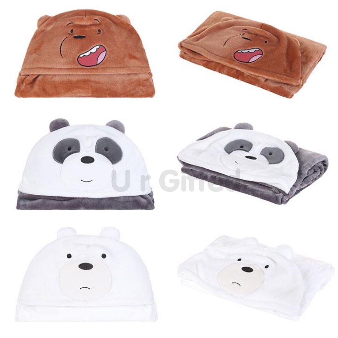 We bare bears hooded hot sale blanket