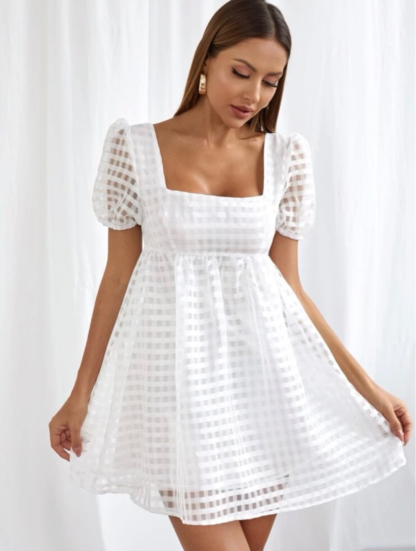 White High Waisted Dress, Women's Fashion, Dresses & Sets, Dresses