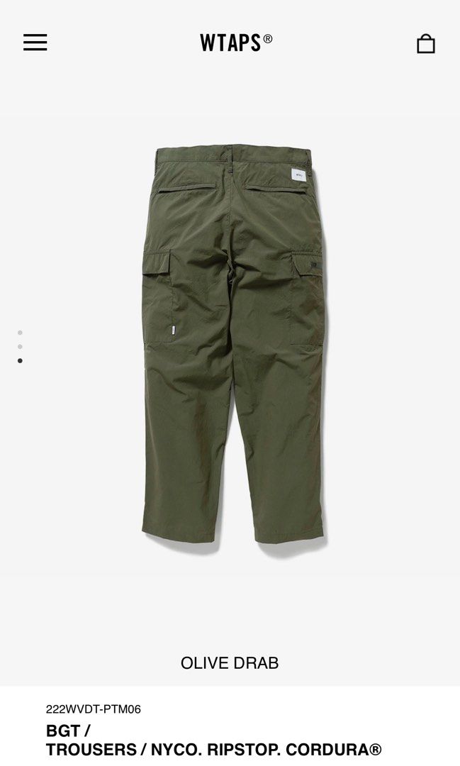 Wtaps BGT TROUSERS NYCO RIPSTOP CORDURA size1, 男裝, 褲＆半截裙