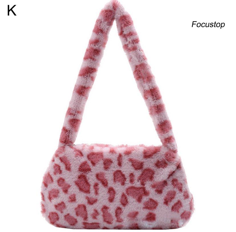 Furry leopard online print bag