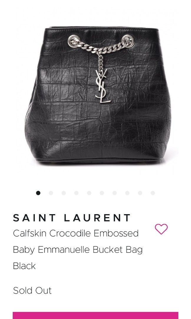 Rush Sale! Ysl Baby Emmanuelle Bucket Bag, Luxury, Bags & Wallets On  Carousell