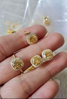 18k Solid Saudi Gold Moissanite Citrine Set
“Stone of the Year 2023”
“Money Stone”

💯% Passed in diamond tester
with Certificate

Pendant: ₱4,700
Earrings: ₱6,990
Adjustable ring: ₱6,990