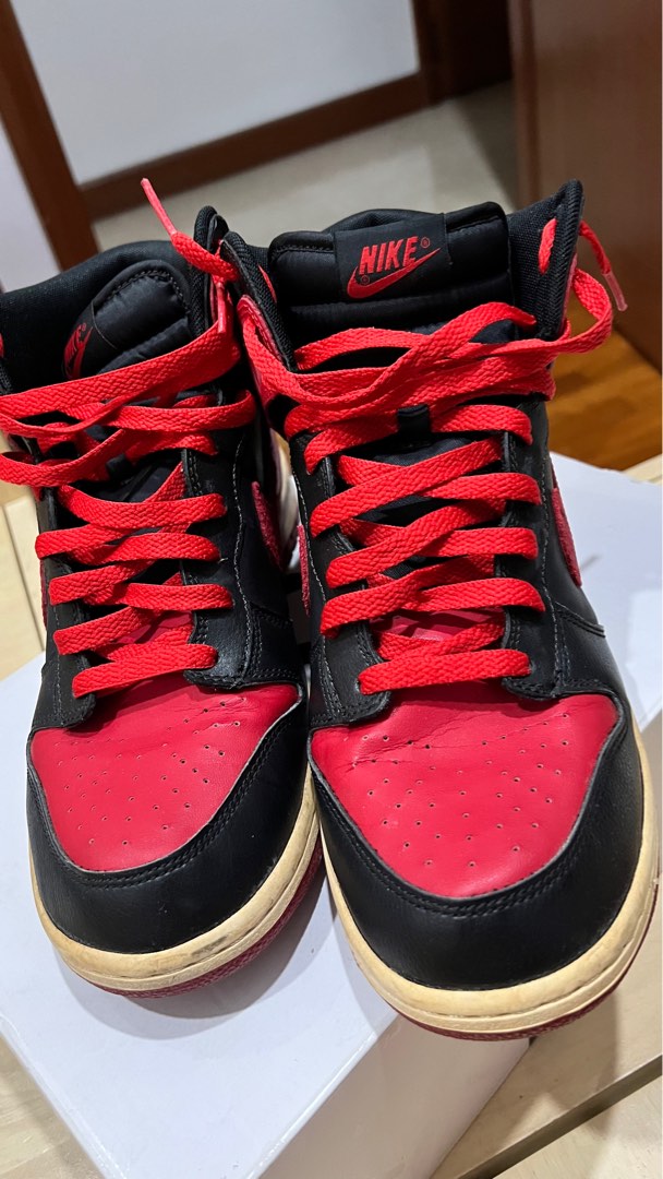 2012 NIKE DUNK HIGH JORDAN PACK BRED US9メンズ - スニーカー