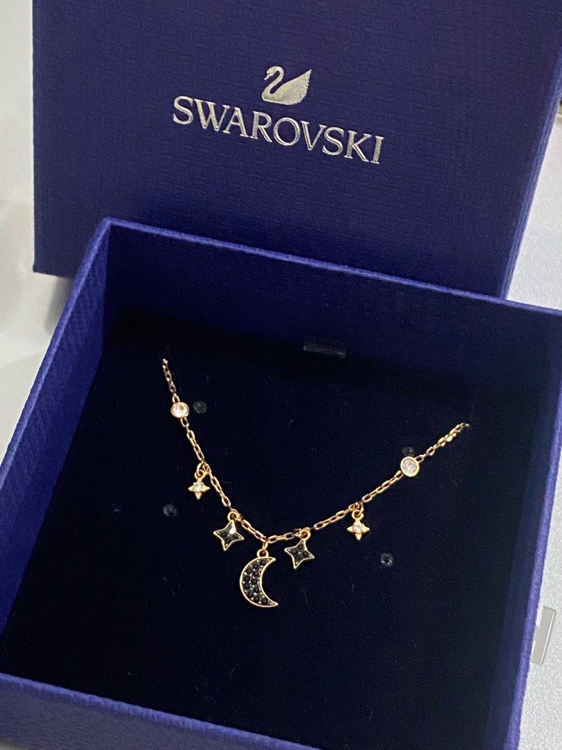 Swarovski duo online moon necklace