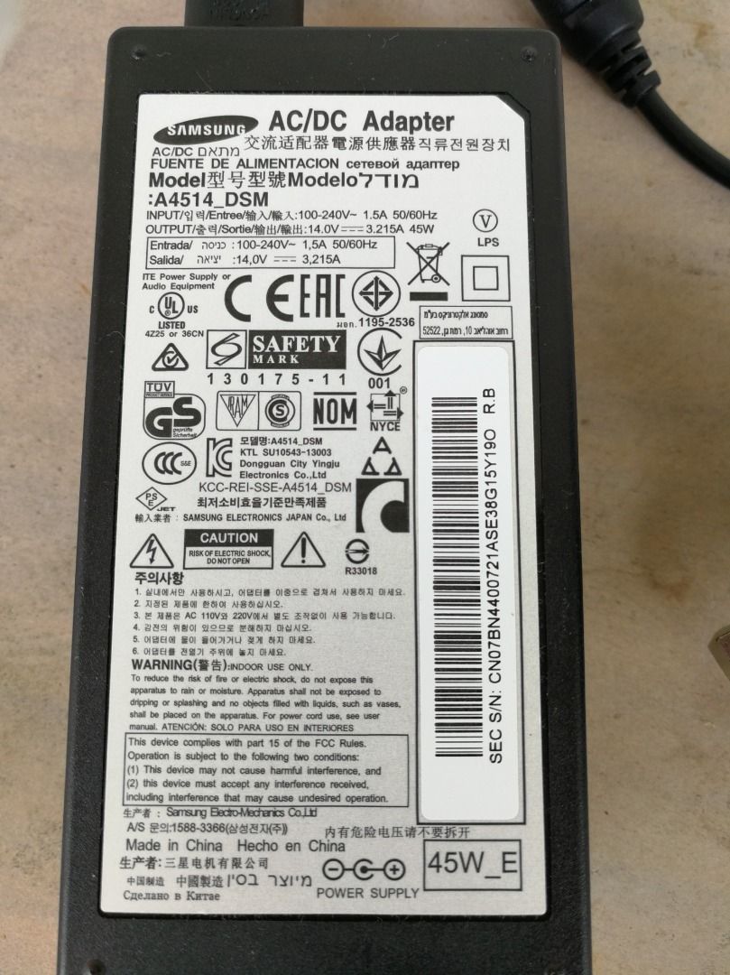 Adapter Monitor Samsung A3514_DPN A4514_DSM, Computers & Tech, Parts