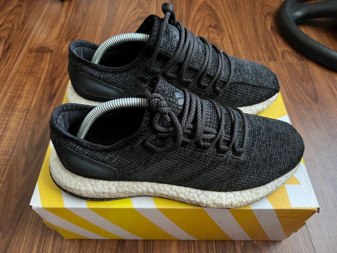 Adidas Pureboost Black White Men s Fashion Footwear Sneakers on