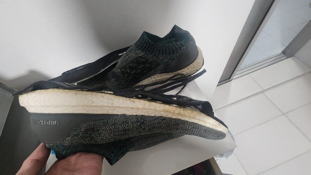 Adidas ultra boost shop uncaged green on feet
