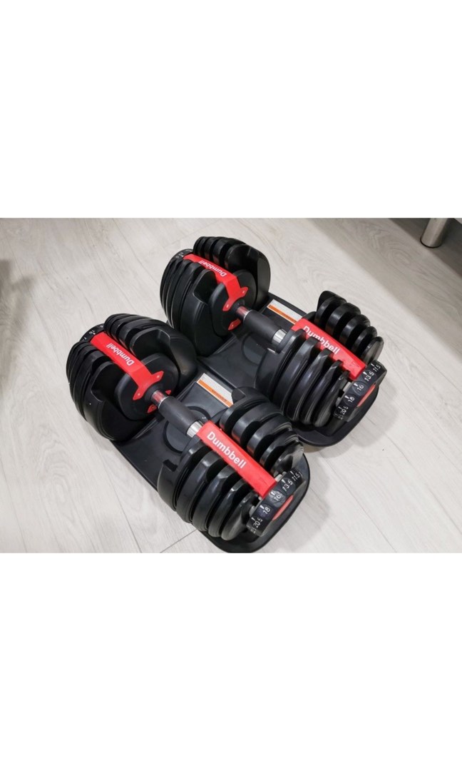 Adjustable Dumbbells and Bench, Sports Equipment, Exercise & Fitness